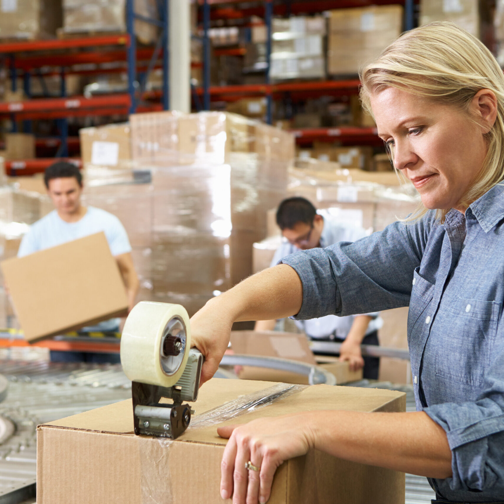 Workers In Distribution Warehouse